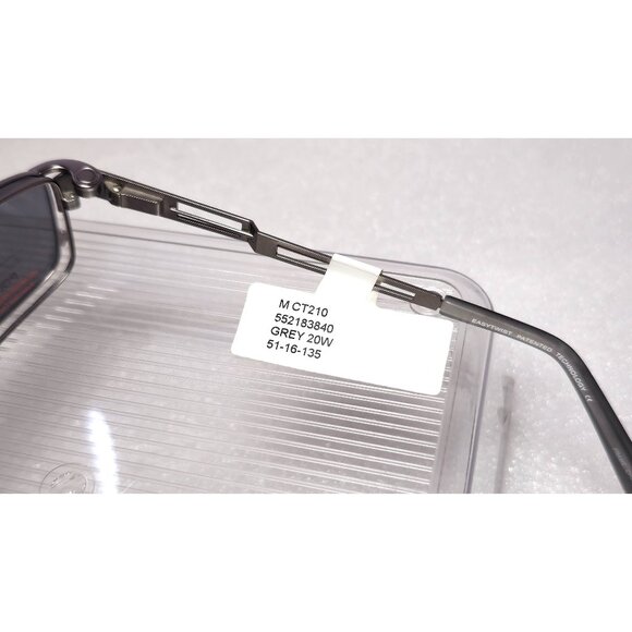 Rectangular Silver Metal Full Rim EasyTwist Polarized Clip-on Glasses 51-16-135 - Picture 10 of 13